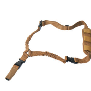 Rukx Gear ATICT1PST Tactical Single Point Sling Tan Nylon Adjustable Bungee
