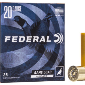 Federal H20475 Game-Shok High Brass 20Gauge 2.75" 1oz 7.5Shot 25 Per Box/10 Case