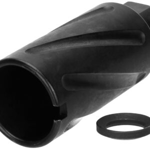 TacFire MZ10073B Spiral Fluted Muzzle Brake Black Oxide Steel with 5/8"-24 tpi Threads, 2.60" OAL & 1.12" Diameter for 308 Win AR-10