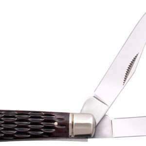 Cold Steel CSFLMTRPRJ Trapper  Mini 2.60"/2.70" Folding Clip/Spey Plain 3Cr13MoV SS Blade/Brown Jigged w/Polished Bolsters Bone Handle