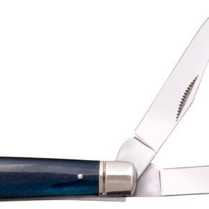 Cold Steel CSFLMTRPRB Trapper  Mini 2.60"/2.70" Folding Clip/Spey Plain 3Cr13MoV SS Blade/Dark Blue w/Polished Bolsters Bone Handle