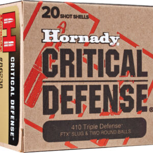 Hornady 86238 Critical Defense Triple Defense 410Gauge 2.50" 2RoundBalls/1 FTXSlug 20 Per Box/10 Case