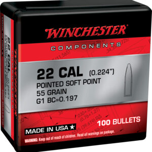 Winchester Ammo WB223SP55X Centerfire Rifle  223Rem 55gr Pointed Soft Point 100 Per Box/10 Case