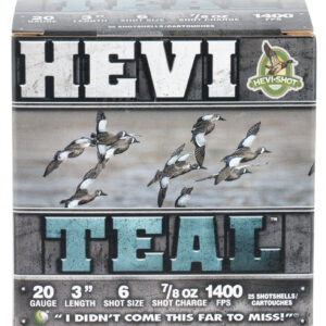 HEVI-Shot HS62006 HEVI-Teal  20Gauge 3" 7/8oz 6Shot 25 Per Box/10 Case
