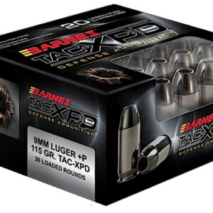 Barnes Bullets 21551 TAC-XPD Defense Handgun 9mmLuger +P 115gr 20 Per Box/10 Case