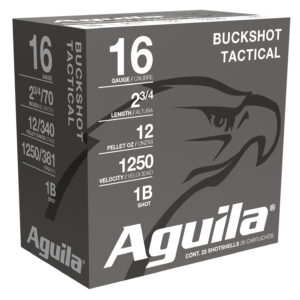 Aguila 1C1601BA Buckshot High Velocity 16Gauge 2.75" 1 1/8oz 1Buck Shot 25 Per Box/10 Case