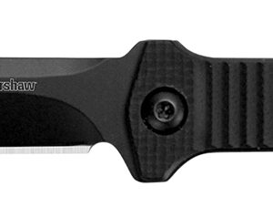 Kershaw 4008X Dune  3.80" Fixed American Tanto Plain Black Oxide 3Cr13MoV SS Blade Black Glass-Filled Nylon Handle Includes Lanyard/Sheath