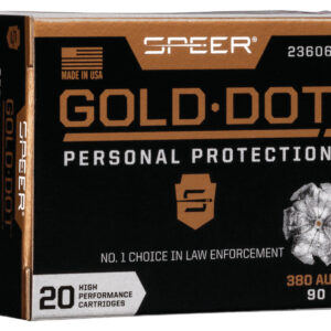 Speer 23606GD Gold Dot Personal Protection 380ACP 90gr Hollow Point 20 Per Box/10 Case