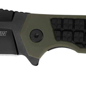 Kershaw 8760 Faultline  3" Folding Drop Point Plain Black Oxide 8Cr13MoV SS Blade Black/OD Green Glass-Filled Nylon Handle Includes Pocket Clip