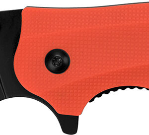 Kershaw 8650 Barricade  3.50" Folding Drop Point Plain Black Oxide 8Cr13MoV SS Blade Orange Glass-Filled Nylon Handle Features Glass Breaker Includes Pocket Clip