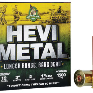 HEVI-Metal HS38002 HEVI-Metal Longer Range 12Gauge 3" 1 1/4oz 2Shot 25 Per Box/10 Case