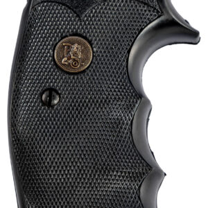 Pachmayr 03265 Gripper Professional Grip Checkered Black Rubber with Finger Grooves for S&W K/L Frame with Square Butt