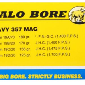 Buffalo Bore Ammunition 19C20 Heavy Strictly Business 357Mag 158gr Jacket Hollow Point 20 Per Box/12 Case