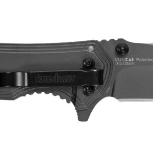 Kershaw 8310 Fringe  3" Folding Drop Point Plain Gray TiN 8Cr13MoV SS Blade Black/Gray Carbon Fiber/SS Handle Includes Pocket Clip
