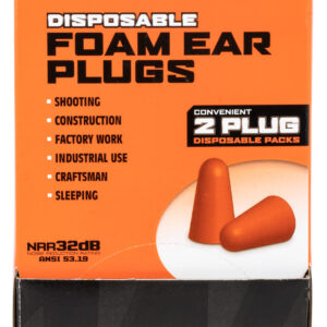 Walker's GWPFOAMPLUG Foam Ear Plugs Counter Display Disposable 32 dB Orange 100 Pair (200 Count)