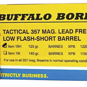 Buffalo Bore Ammunition 19H20 Buffalo-Barnes Strictly Business 357Mag 125gr Barnes VOR-TX XPB Lead Free 20 Per Box/12 Case