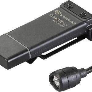 Streamlight 61126 ClipMate USB Clip-On Light  Black 0.2/0.5/10/70 Lumens White/Red LED