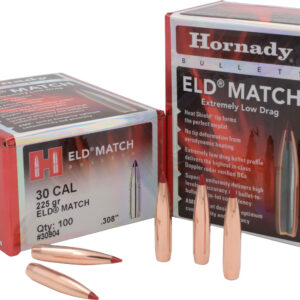 Hornady 30904 ELD Match  30 Cal .308 225 gr Extremely Low Drag Match 100 Per Box/ 15 Case