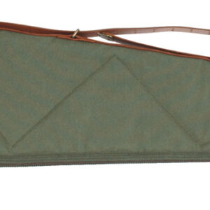 Bob Allen 14538 Canvas Rifle Case 48" Green Canvas w/ Quilted Flannel Lining Leather Sling & Self-Repairing Nylon Zipper