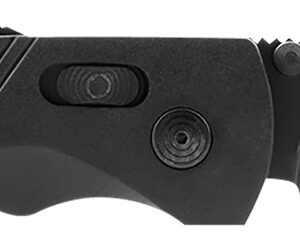 S.O.G SOG11180241 Flash AT 3.45" Folding Part Serrated Black TiNi Cryo D2 Steel Blade/Blackout GRN Handle Includes Pocket Clip