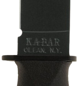 Ka-Bar 2221 Mark I  5.13" Fixed Clip Point Plain Black 1095 Cro-Van Blade, Black Kraton G Handle, Includes Sheath