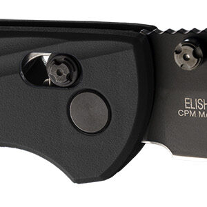 Hogue  Deka  3.25" Folding Wharncliffe Plain Black Cerakote CPM MagnaCut SS Blade, Black Crosshatch Textured GRN Handle, Includes Pocket Clip