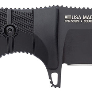 S.O.G SOG17210257 Seal FX 4.30" Fixed Tanto Plain Black Cerakote CPM S35VN SS Blade Black GRN/SS Handle Includes Sheath