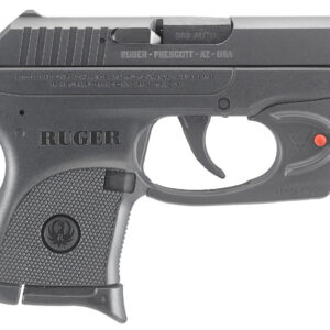 Ruger 3752 LCP w/Laser 380 ACP 6+1 2.75" Black Steel Barrel, Black Oxide Serrated Steel Slide, Black Polymer Frame, Black Polymer Grip, Viridian E-Series Red Laser