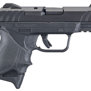 Ruger 3829 Security-9 Compact 9mm Luger  3.42" Barrel 10+1, Black Polymer Frame With Picatinny Acc. Rail, Black Oxide Steel Slide, Hogue Beavertail HandALL Grip Sleeve, Manual Safety