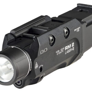 Streamlight 69454 TLR-2 RM w/Laser Black Anodized Aluminum, 1,000 Lumens White LED Bulb/Green Laser, 297 Meters Beam, Picatinny Rail Mount