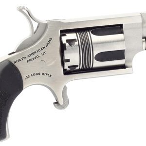 North American Arms 22LRTW Wasp  22 LR 5rd rd 1.13" Stainless Vent Rib Steel Barrel, Matte Stainless Steel Frame, Stainless Cylinder, Exclusive Black Pebbled Rubber Grips