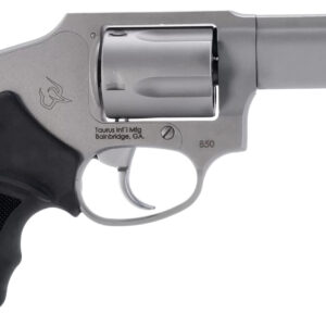 Taurus 2-850139 850  Small 38 Special 5 Shot 3" Matte Stainless Steel Barrel & Cylinder, Matte Stainless Steel Frame, Black Rubber Grip, Transfer Bar Safety, Concealed Hammer