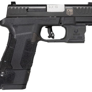 Diamondback DB0301P001 DBAM29 Sub-Compact 9mm Luger 3.50" 12+1,17+1 Overall Black Finish with Serrated Nitride Stainless Steel Slide, Polymer Grip & Picatinny Rail Includes Viridian Laser & Holster