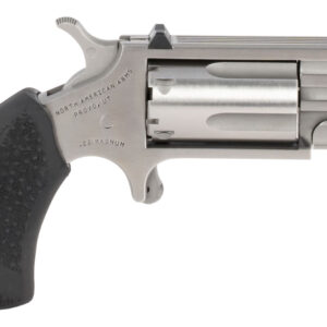 North American Arms PUGTC Pug  22 LR or 22 WMR 5 rd 1" Barrel, Overall Stainless Steel Finish, XS Tritium Dot Sights, Black Rubber Grip Includes Cylinder