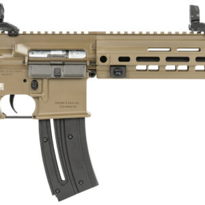 HK 81000530 416  Sports South Exclusive 22 LR 20+1 8.50" Black Steel Threaded Barrel, Flat Dark Earth Aluminum w/M-LOK & Picatinny Rail Receiver, Black Polymer Grip, Right Hand