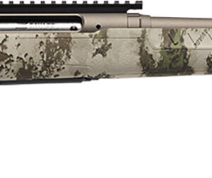 Savage Arms 32302 Axis 2 Pro Compact 243 Win 4+1 20" Gun Metal Bronze Cerakote Heavy Threaded Barrel & Picatinny Rail Carbon Steel Receiver, Fixed Woodland Camo Synthetic Stock, Right Hand