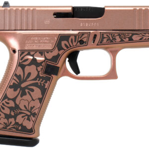 Glock UI4350204HIBCHIM G43 Gen3 Sub-Compact Frame 9mm Luger 6+1 3.41" Black Steel Barrel, Chimera Cerakote Serrated Steel Slide, Chimera w/Hibiscus Cerakote Polymer Frame, Right Hand