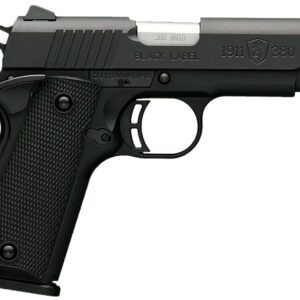 Browning 051905492 1911-380 Black Label Compact 380 ACP 8+1 3.63" Target Crown Barrel, Matte Black Serrated  Stainless Steel Slide & Polymer Frame w/Beavertail, Black Polymer Grips