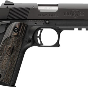 Browning 051817490 1911-22 Black Label Compact Frame 22 LR 10+1, 3.63" Stainless Steel Barrel, Matte Black Serrated Slide & Polymer Frame w/Beavertail & Picatinny Rail, Black Laminate Stippled Grip