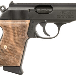 Walther Arms 4796043 PPK/S  Carry Frame 380 ACP 7+1 3.30" Black Steel Barrel, Black Serrated Zinc Alloy Slide Black, Aluminum Frame w/Beavertail Walnut Grip, Right Hand