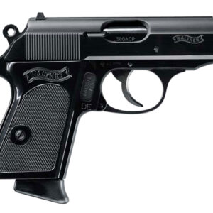 Walther Arms 4796006 PPK/S  Carry Frame 380 ACP 7+1, 3.30" Black Steel Barrel, Black Serrated Zinc Alloy Slide, Black Aluminum Frame w/Beavertail, Black Polymer Grip, Manual Thumb Safety