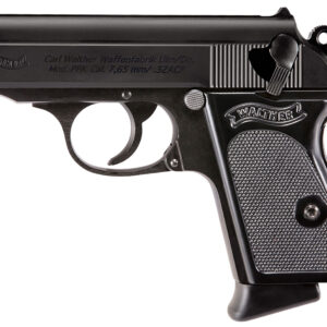 Walther Arms 4796021 PPK  32 ACP 6+1 3.30" Black Steel Barrel, Black Serrated Steel Slide, Black Steel Frame w/Beavertail, Textured Polymer Grip
