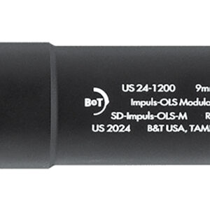 B&T Firearms SDIMPULSOLSM IMPULS-OLS-M Suppressor 9mm Modular 1.40" Black 1/2"x28