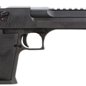 Magnum Research DE44 Desert Eagle Mark XIX 44 Rem Mag Caliber with 6" Picatinny Rail Barrel, 8+1 Capacity, Overall Black Finish Carbon Steel, Beavertail Frame, Serrated Slide & Rubber Grip