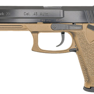 HK 81000869 Mark 23  45 ACP 10+1 5.87" Black Threaded Barrel, Black Cerakote Serrated Steel Slide, Flat Dark Earth Polymer Frame w/Accessory Rail, Textured Grip