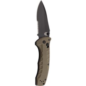 Benchmade Turret Folding Knife 3.7" S30V Black Combo Blade, Olive Drab G10 Handles | 980SBK