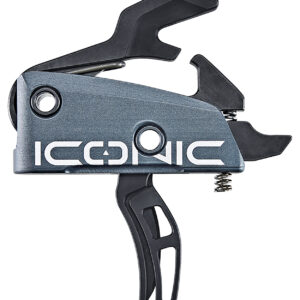 Rise Armament T22GRY Iconic  Two-Stage Curved Trigger with 2 lbs Draw Weight & Graphite Gray Finish for AR-15,AR-10
