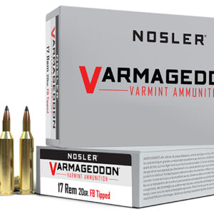 Nosler 65105 Varmageddon  17Rem 20gr Flat Base Tipped 20 Per Box/20 Case