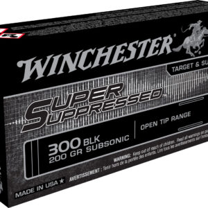 Winchester Ammo SUP300BLK Super Suppressed  300Blackout 200gr Open Tip Range 20 Per Box/10 Case