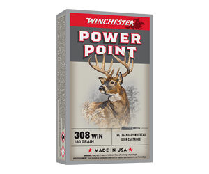 Winchester Power Point 308 Winchester Rifle Ammo - 308 Winchester 180gr Power-Point 20/Box X3086
